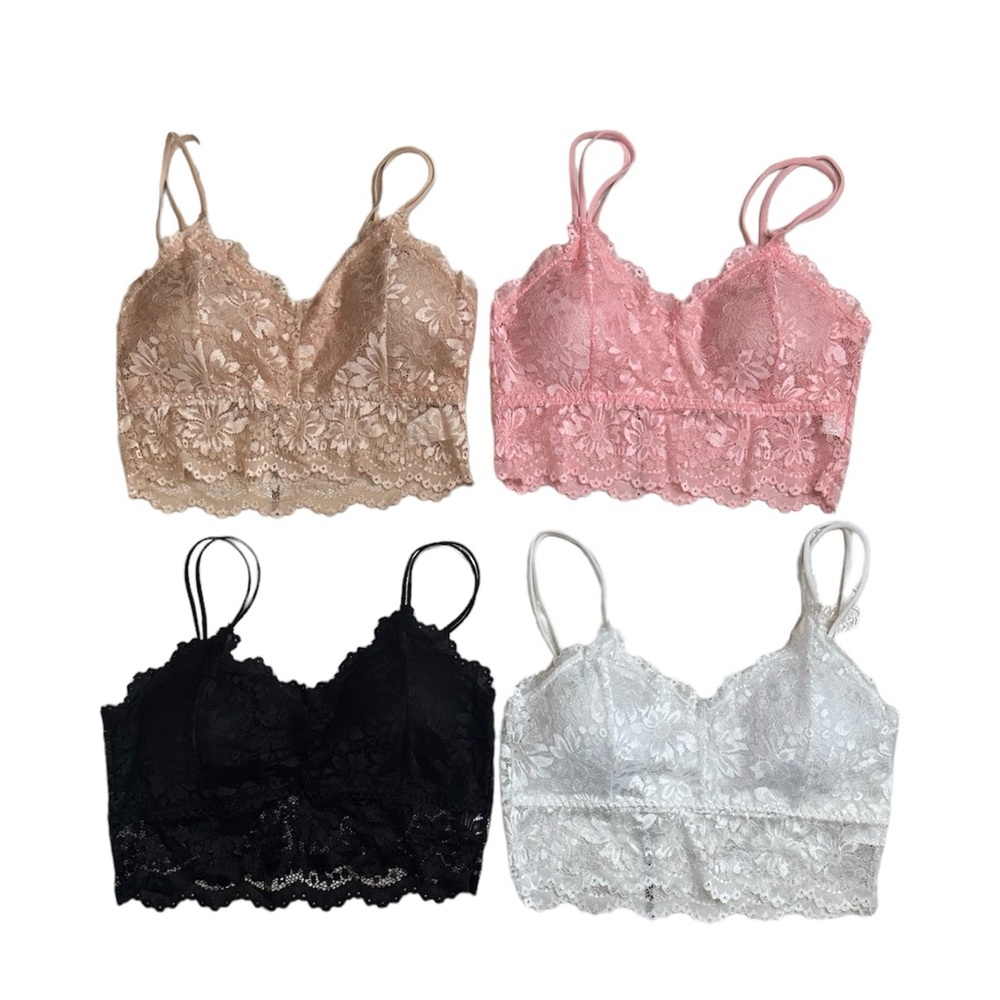 NWOT- Bralettes Lace Floral Bundle (4 pcs.) Size L